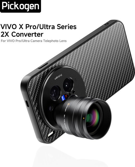 PICKOGEN 2er Set Telekonverter für Handy-Kamera, 240mm Teleobjektiv mit Handyhülle für vivo X300 pro und X200 ultra, Schwarz - Bild 1
