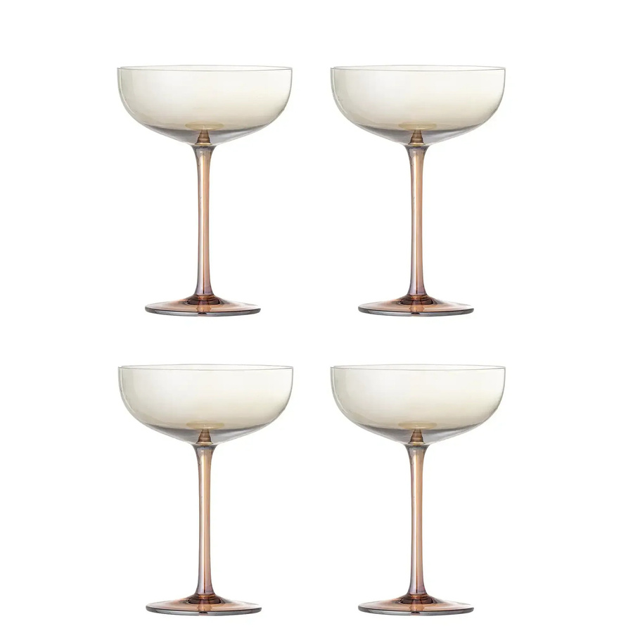 Bloomingville Cocktailglas Aston in Bronze aus Glas, 4 Stück - Bild 1