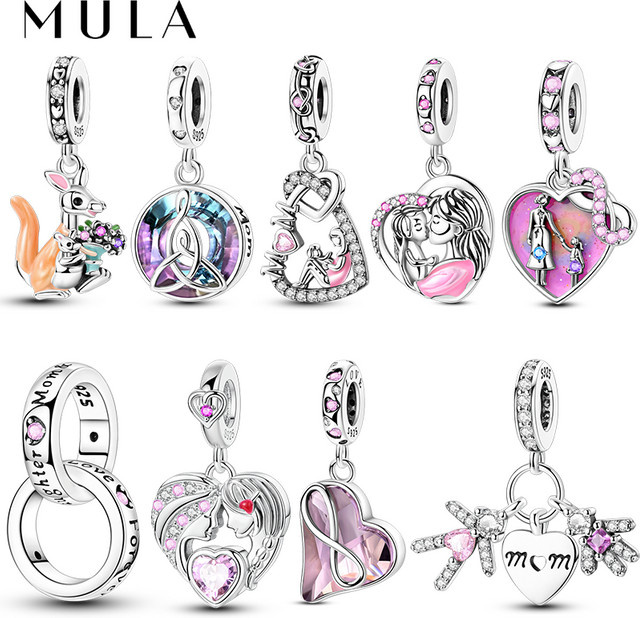 MULA Anhänger Charms, Versilbert, Perle, Unisex - Bild 1