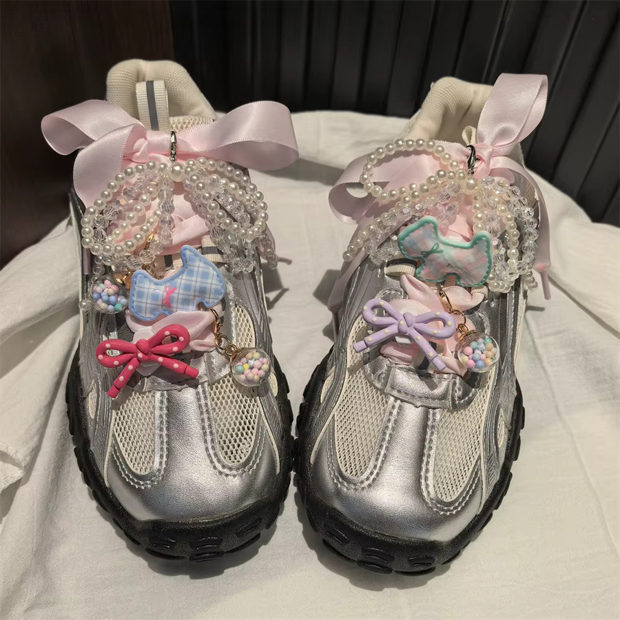 SMATLELF Schuhe Zubehör Charme, Bunte Schleife, Kristall, Perle, Cartoon Hund - Bild 2