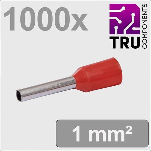 Tru-Components TC-13377200 Aderendhülse 1mm² Teilisoliert Rot 1000 Stück - Bild 1