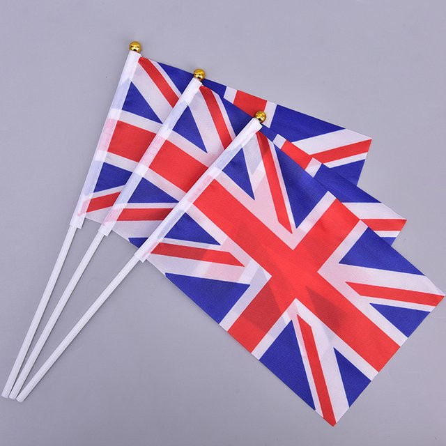 10 Stück England-Nationalflaggen von JETTING mit Kunststoff-Flaggenmasten, B/H: 21 x 14 cm - Bild 1