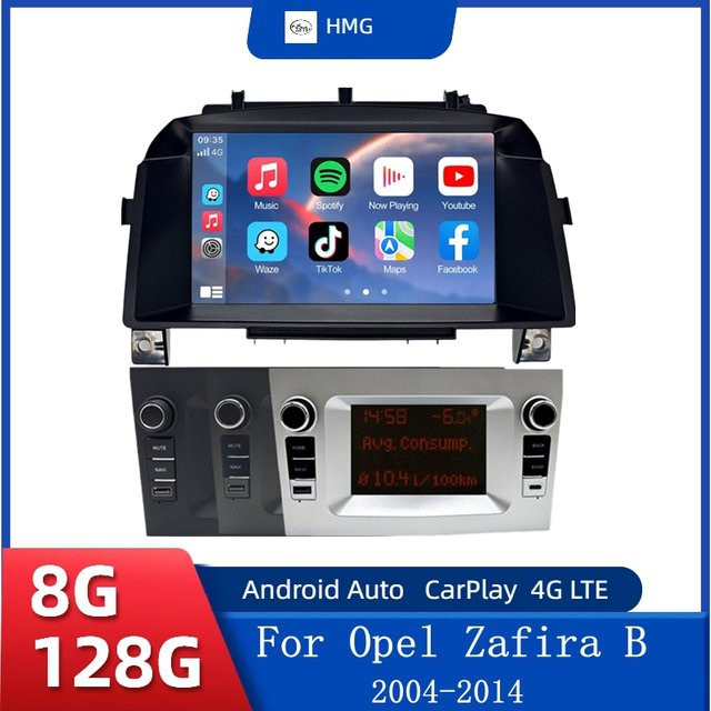 Android 15 Autoradio für Opel Zafira B mit CarPlay und Multimedia-Navigation in Schwarz - Bild 1