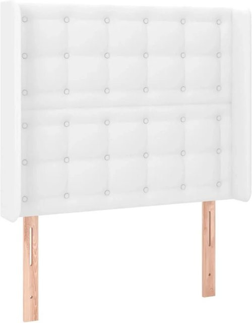 vidaXL Kopfteil mit Ohren in Weiß aus Kunstleder, B/T/H: 93 x 16 x 128 cm - Bild 1
