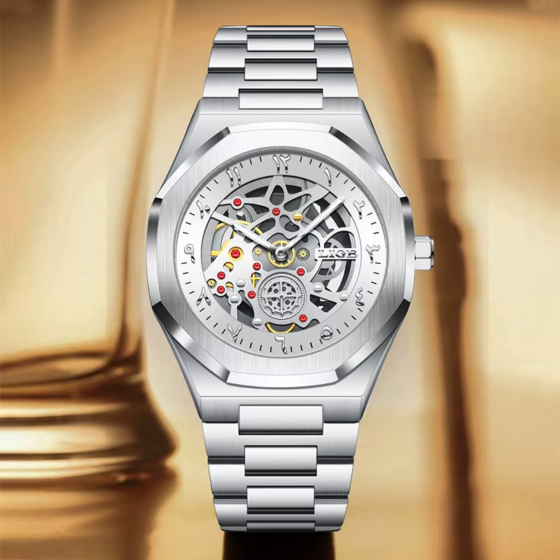 LIGE Armbanduhr, Quarz, Edelstahl, Silber, Herren - Bild 3