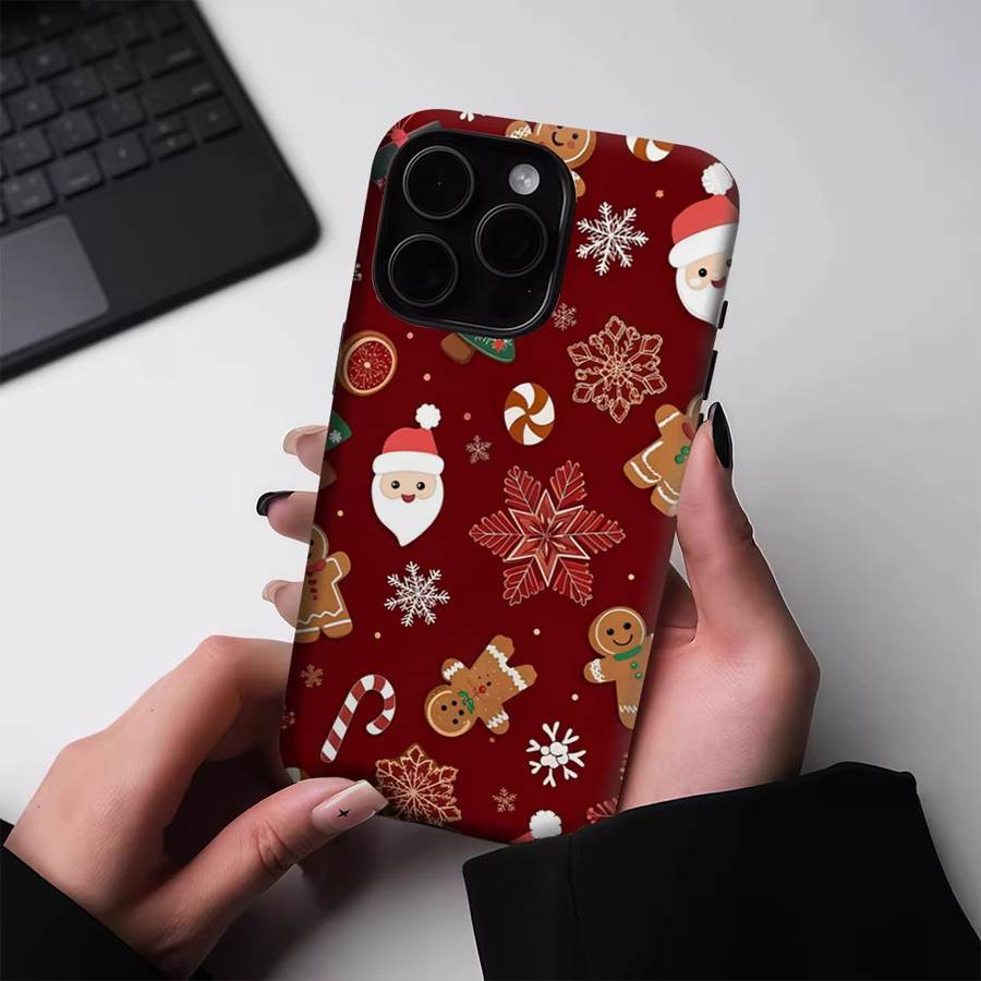 Apple iPhone Handyhülle Lebkuchen Weihnachten Magnetische robuste Doppel-Schicht-Hülle für iPhone 17 16 15 14 Pro Max Plus - Bild 4