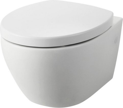 WELLWATER Wand-WC-Set aus Keramik in Weiß, wandhängend und randlos - Bild 1