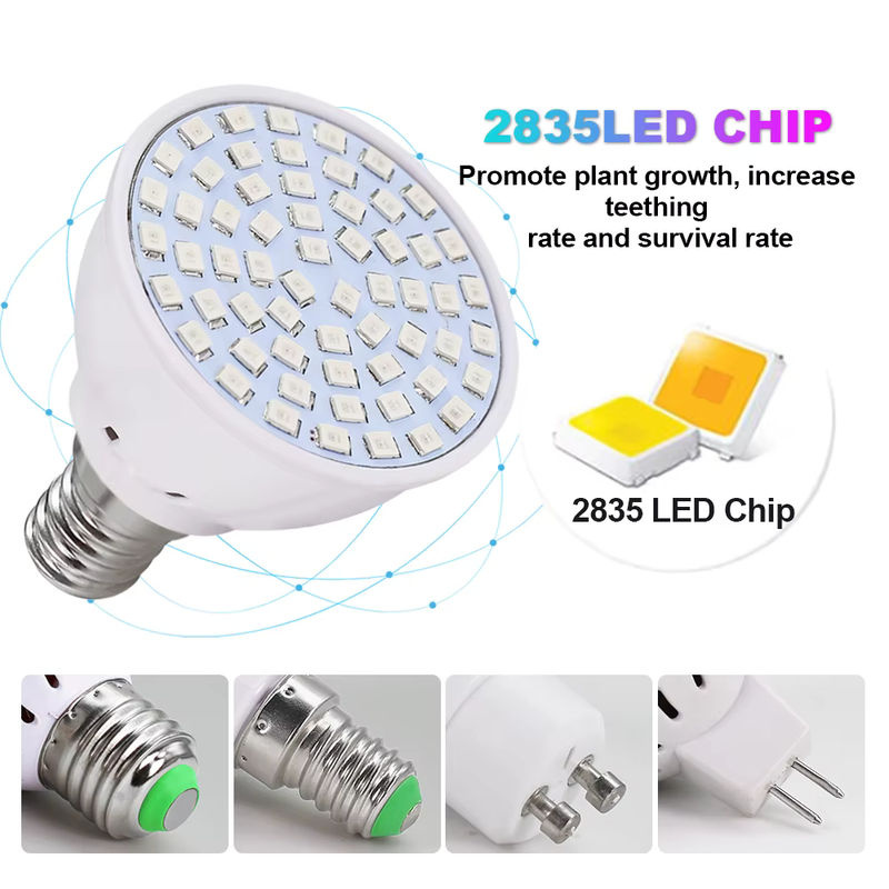 YNL Vollspektrum LED Pflanzenlampe E27 mit 60-80 LEDs für Gewächshaus, Hydrokultur und Zimmerpflanzen, Weiß - Bild 2