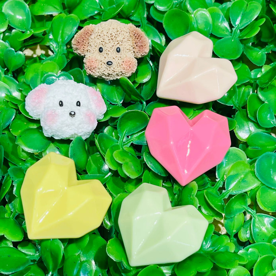 Happye&TiTi Schuh Charms, 6 Stück, Cartoon 3D Hund Herz, Harz, Kinder - Bild 2