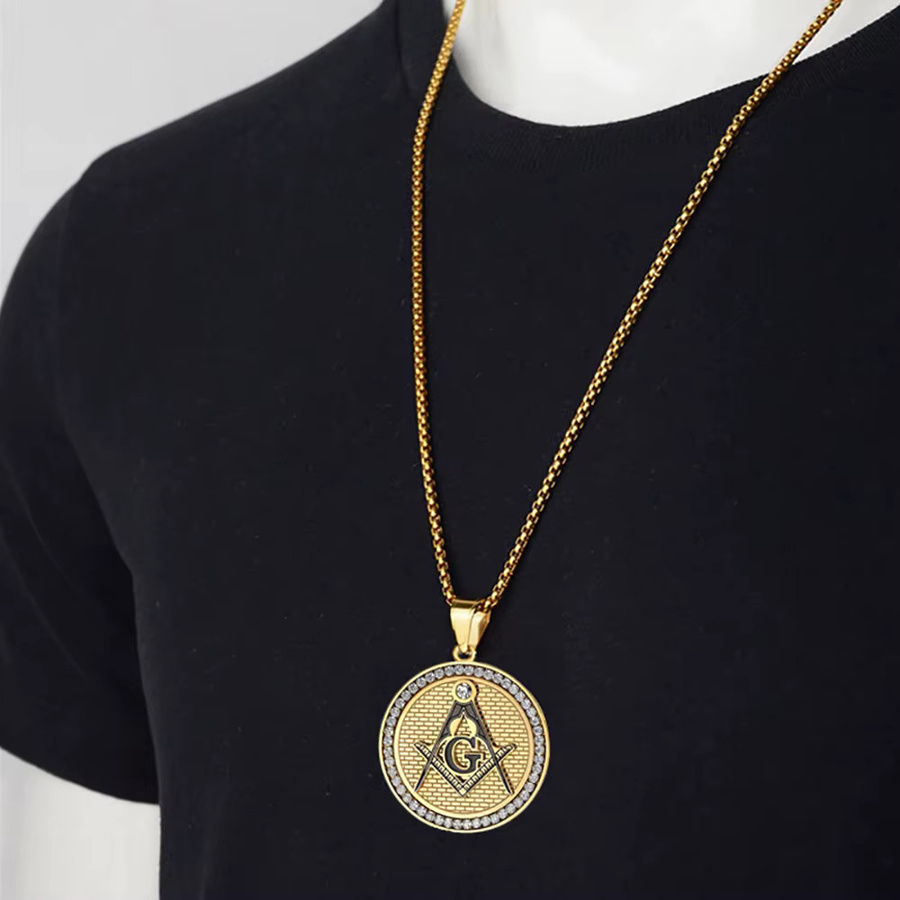 MAGIC ZONE Halskette, Edelstahl, Gold, Zirkonia, Herren, Vintage - Bild 2