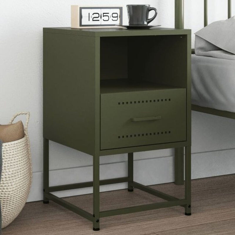 Vidaxl Nachttisch aus Stahl in Grün im Industrial Design, B/T/H: 36 x 39 x 60,5 cm - Bild 1