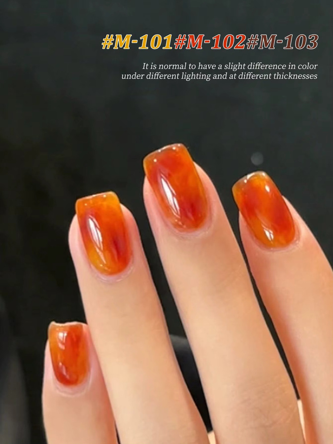 XEIJAYI Nagelgel Set, Bernstein orange, Glänzend, 3x 15 ml - Bild 4