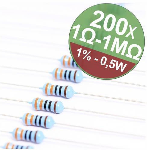 Quadrios 22P081 Metallschicht-Widerstand Sortiment axial bedrahtet 0207 0.5W 1% multicolor - Bild 1