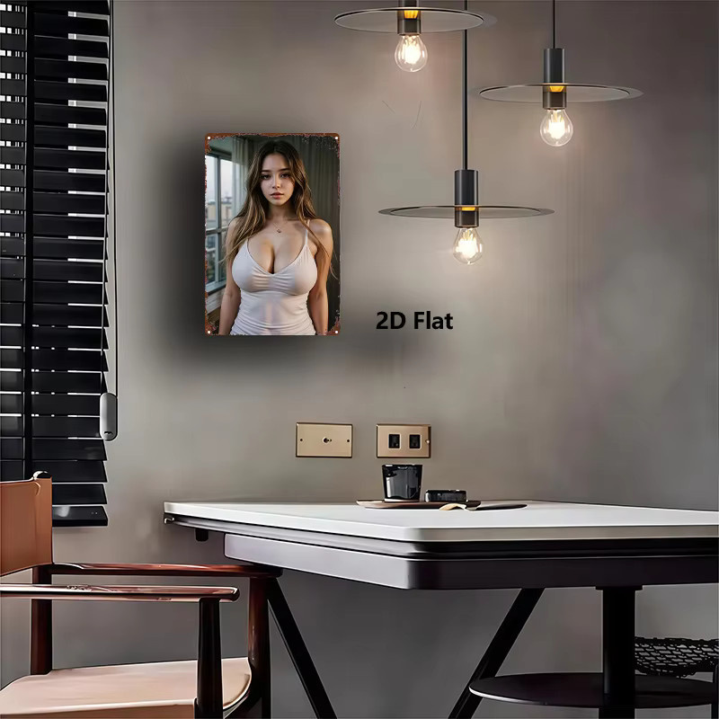 HELLOYOUNG Vintage Sexy Girl Metallschild Retro Aluminium-Plakette Wandkunst in Mehrfarbig - Bild 3