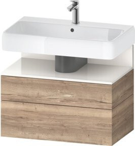 Duravit Waschtischunterschrank Qatego Wandhängend in Weiß oder Braun mit integrierter Beleuchtung und Innenschubladen B/T/H: 79 x 47 x 59 cm - Bild 1