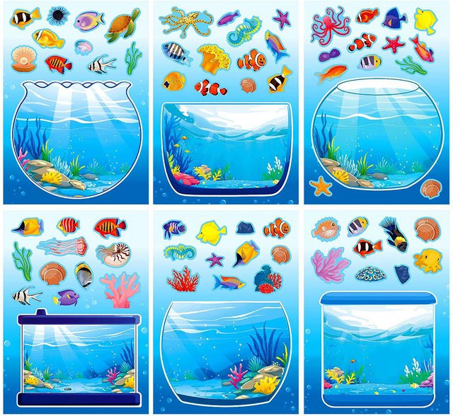 Charile DIY Puzzle Aufkleber Set für Aquarium Tagebuch und Laptop in Multicolour - Bild 1