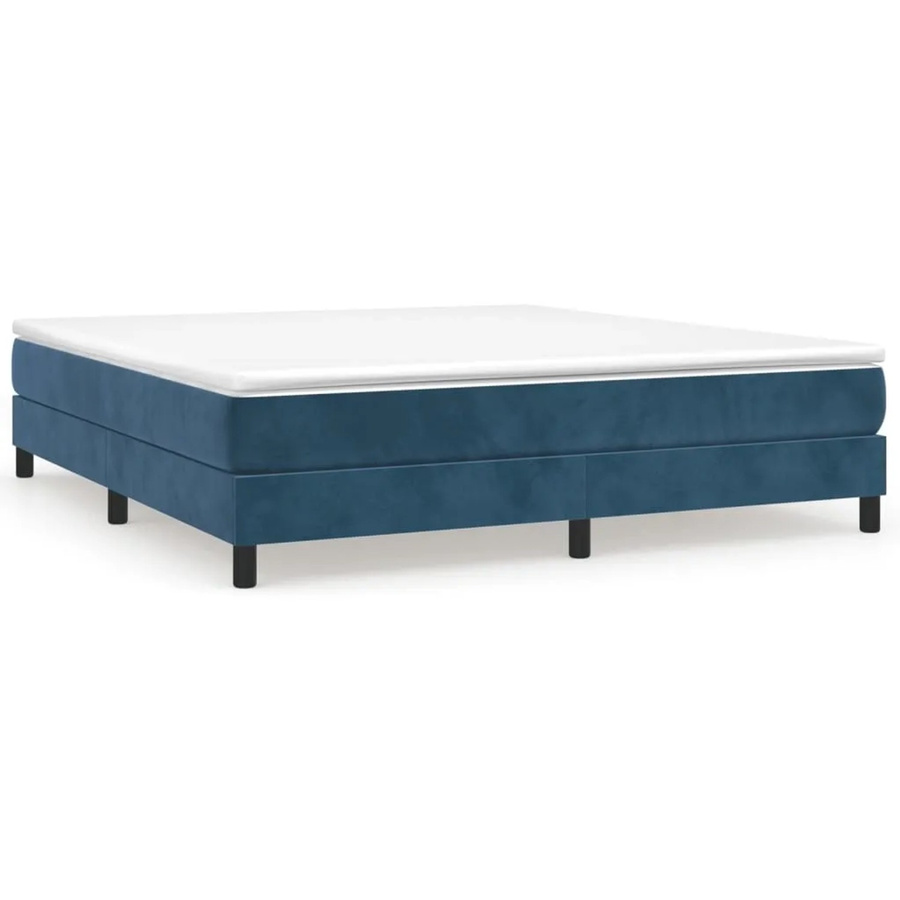 vidaXL Boxspringbett aus Samt in Dunkelblau, B/T: 160 x 200 cm - Bild 2