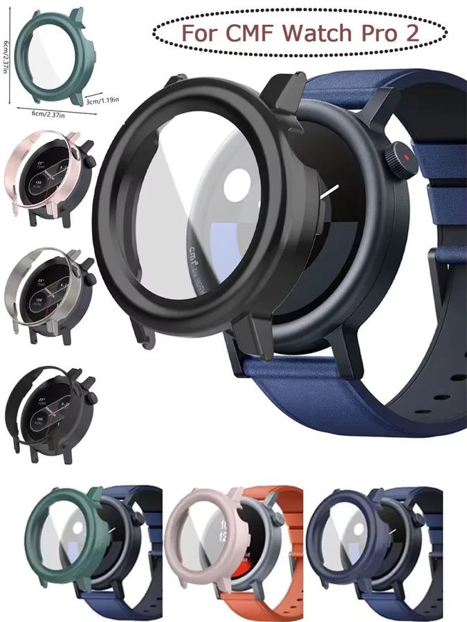 CMF Schutzgehäuse mit gehärteter Glasfolie für CMF Watch Pro 2, Schwarz - Bild 6
