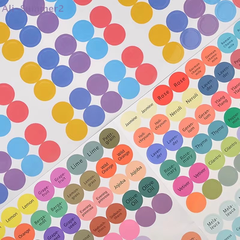 192 Stück runde Aufkleber für ätherische Öle, bunt bedruckte Deckeletiketten aus Papier - Bild 3