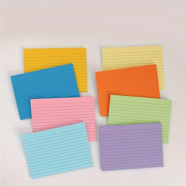 QCJ-001 Linierte Karteikarten A6 in Mehrfarben und Orange, 200 Blatt Lernkarten aus Papier - Bild 1