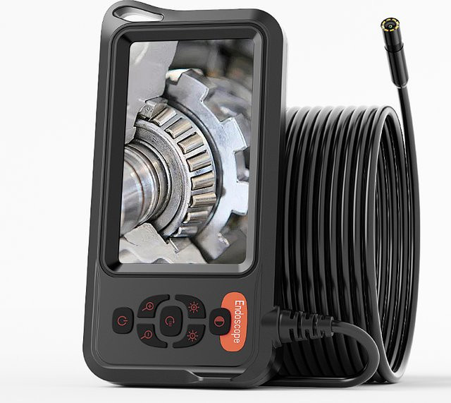 ZEMICAM Handendoskop mit 4,3 Zoll IPS-Display, 1080P HD-Inspektionskamera, 8 mm starres Kabel und IP67 wasserdicht, Schwarz, 1–30 m - Bild 1