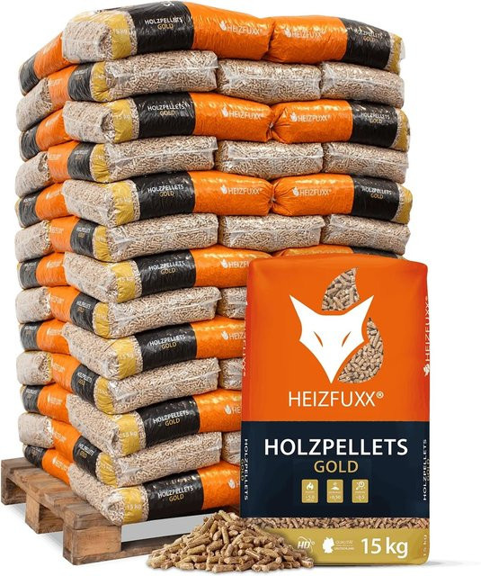 Heizfuxx Gold HD-Qualität Holzpellets aus Nadelholz, 975 kg Palette (65 x 15 kg) - Bild 1
