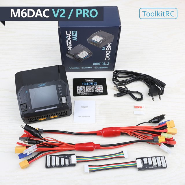 ToolkitRC M6DAC Pro AC300W Zweikanal-Smart-Lipo-Akku-Ladegerät und Entlader in Schwarz für 1-6S LiHV - Bild 1