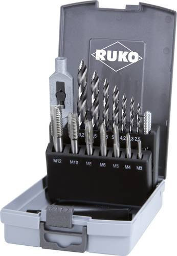 RUKO ULTIMATECUT Maschinengewindebohrer-Set 14-teilig M3 - M12 aus HSS in Silber - Bild 1