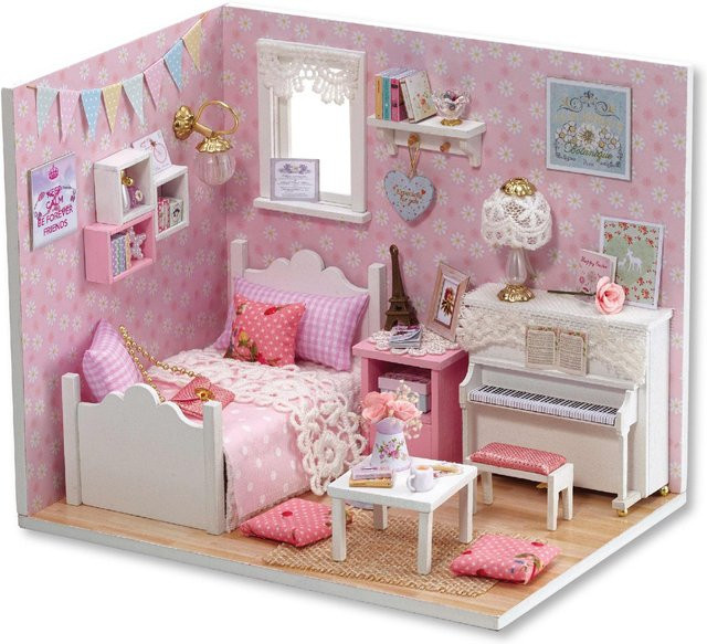 Binchi Keji Travel DIY Puppenhaus Hütte, Modell mit Licht, ab 6 Jahren - Bild 1