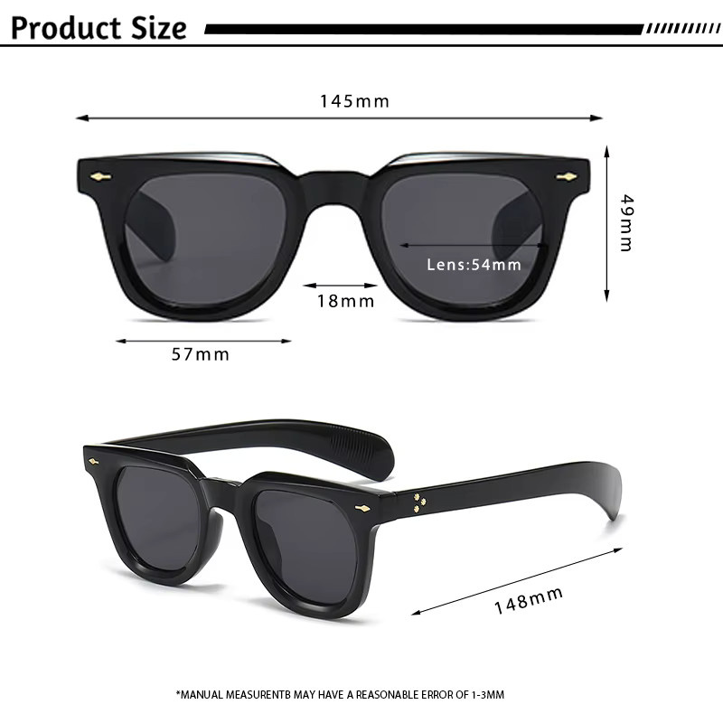 CATERSIDE Sonnenbrille, Retro, Vollrand, Kunststoff, Schwarz, Unisex - Bild 3