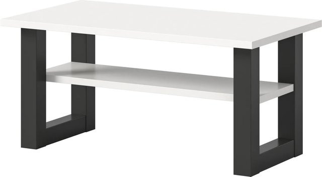 Inn.Furn Couchtisch Eldon in Weiß und Grau mit Ablage, B/T: 90 x 50 cm - Bild 1