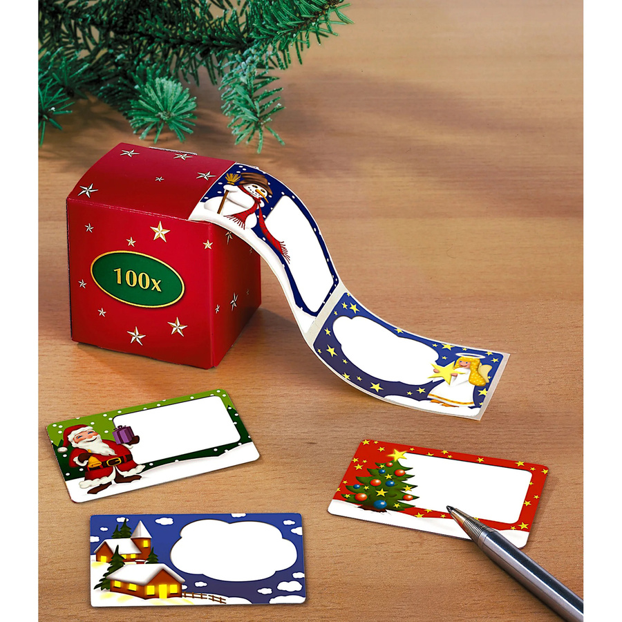 genialo Weihnachts-Etiketten in Weiss, 100 Stück - Bild 2