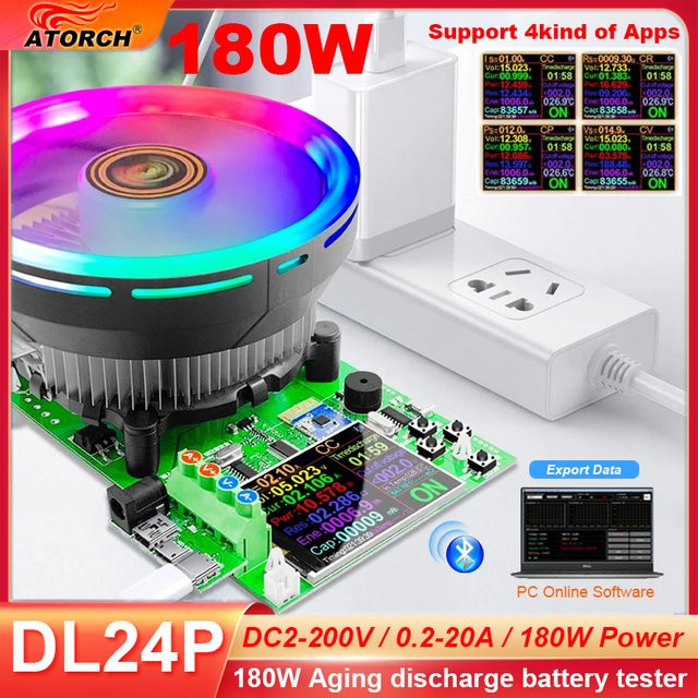 ATORCH DL24/P Elektronischer USB-C DC Tester zur Kapazitätsmessung von Lithium-Batterien mit App-Steuerung, Mehrfarbig - Bild 1