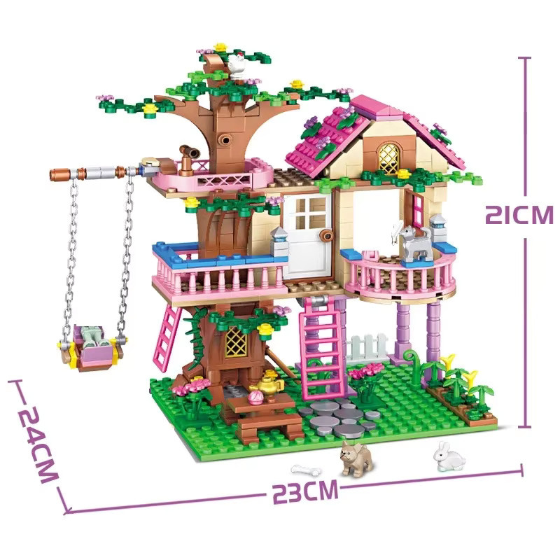 DUODUOBAO Friends City Baumhaus Sommerferien-Villa Schloss, Bausteine Sets - Bild 2