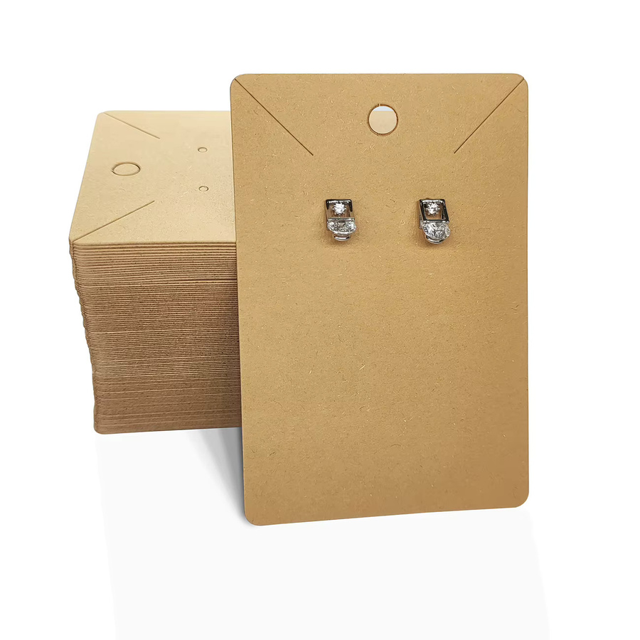 100 Stück Blanko-Schmuckkarten aus Papier für Halsketten und Ohrstecker, B/H: 6 x 9 cm, in Schwarz und Weiß - Bild 2