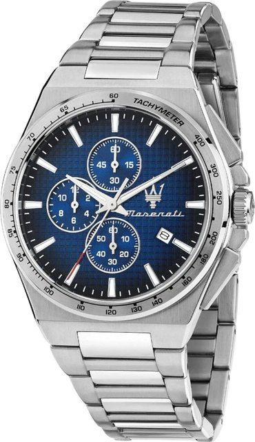 Maserati Chronograph, Edelstahl, Blaues Zifferblatt, Quarz, 41 mm, Herren - Bild 1
