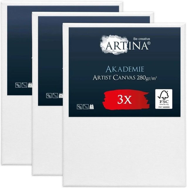 Artina Akademie Keilrahmen Set aus 3 Teilen, Farbe Weiß, FSC-zertifiziert, B/H: 90 x 120 cm - Bild 1