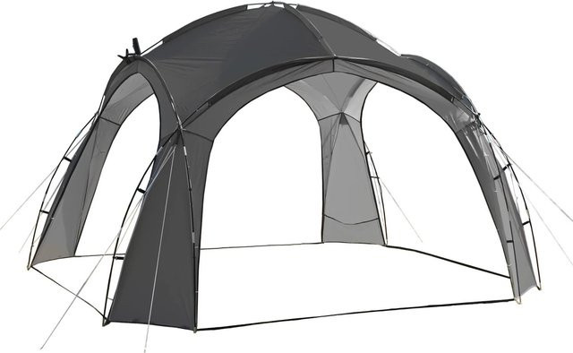 DELUKE Pavillon ZAGREB Campingpavillon aus Polyester in Grau mit Tragetasche und Heringen, B: 350 cm, H: 230 cm - Bild 1