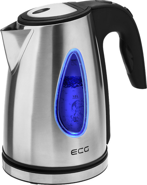 ECG Wasserkocher RK 1740 in Blau und Silber mit Edelstahl und Kalkfilter, 1,7 l, 2000 W - Bild 1