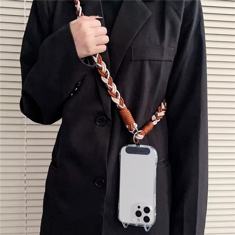 DOLANBIA Handy-Lanyard in Braun als gewebtes Crossbody-Handyband und Anti-Verlust-Hängeseil für Kamera und Schlüssel, Breite: 2,2 cm - Bild 2