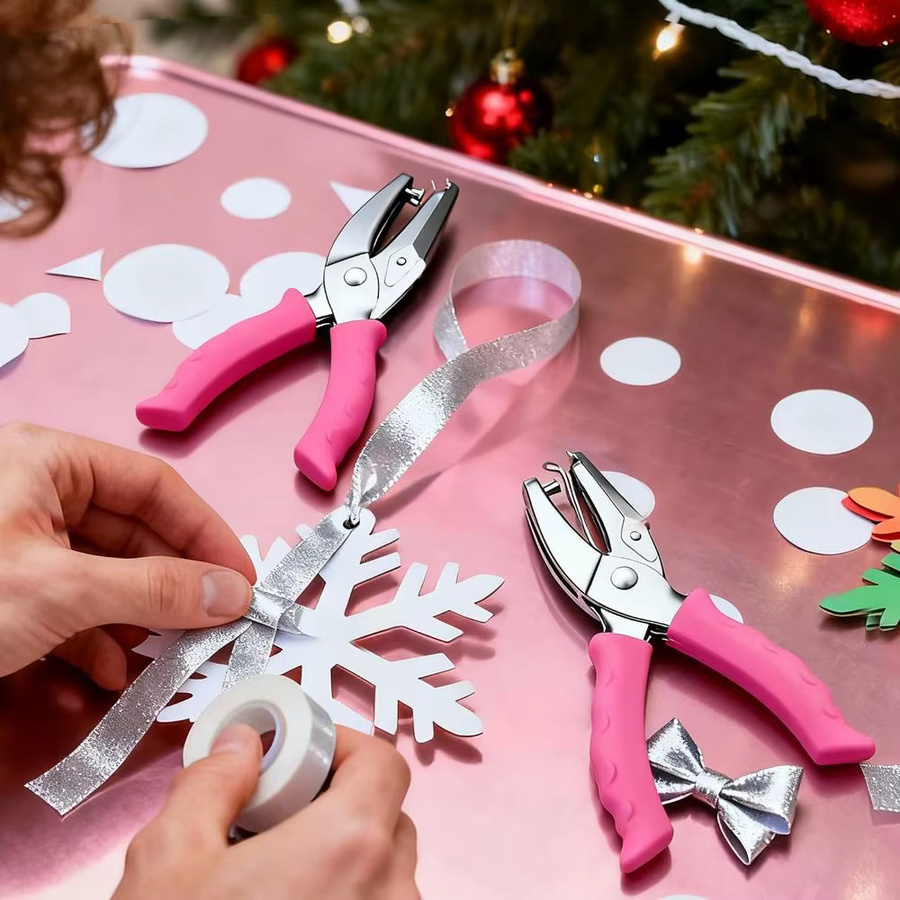 6-mm-Einzellochstanzer für DIY-Projekte mit rutschfestem Griff in Grün oder Pink - Bild 2