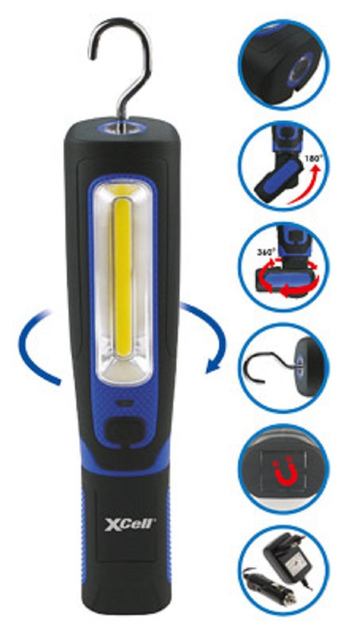 XCell Worklight Spin LED Arbeitsleuchte akkubetrieben, 3W, 280lm, Schwarz, magnetisch und verstellbar - Bild 2