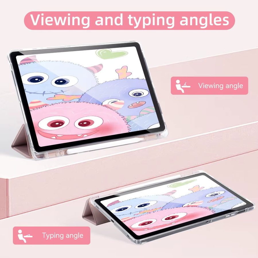 Hansong Schutzhülle für Samsung Galaxy Tab S8 S7 Plus FE S9 FE S6 Lite mit Stifthalter, Transparent - Bild 1