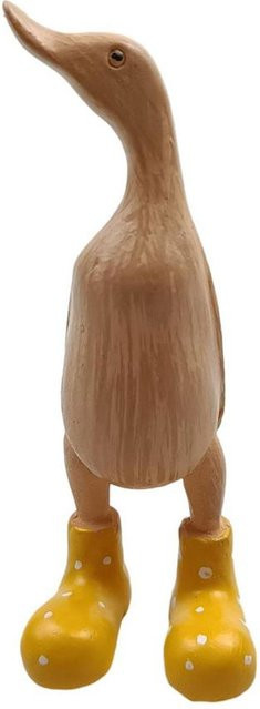 Happy Camp Entenskulptur aus Kunstharz in Gelb mit Regenstiefeln, Deko-Figur für den Tisch, Höhe: 25 cm - Bild 1