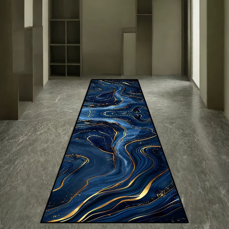 VIKAMA Teppichläufer Golden Diamond Velvet für Esszimmer, Bar und Küche in Gold - Bild 4