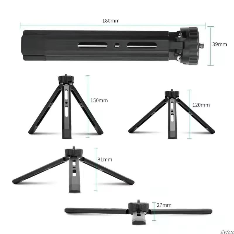 DJI Mini-Stativ aus Aluminiumlegierung in Schwarz mit 1/4-Zoll-Schraube für DSLR, Canon, Nikon und Sony Kameras sowie Projektoren - Bild 2
