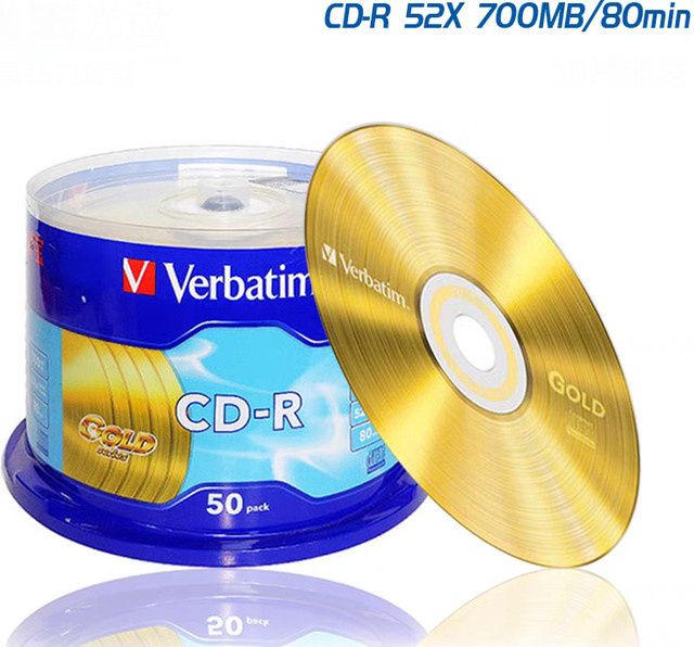Verbatim Gold Series CD-R Blank Discs Silver, 700 MB, 80 Min, 52x, 50er Pack - Bild 1