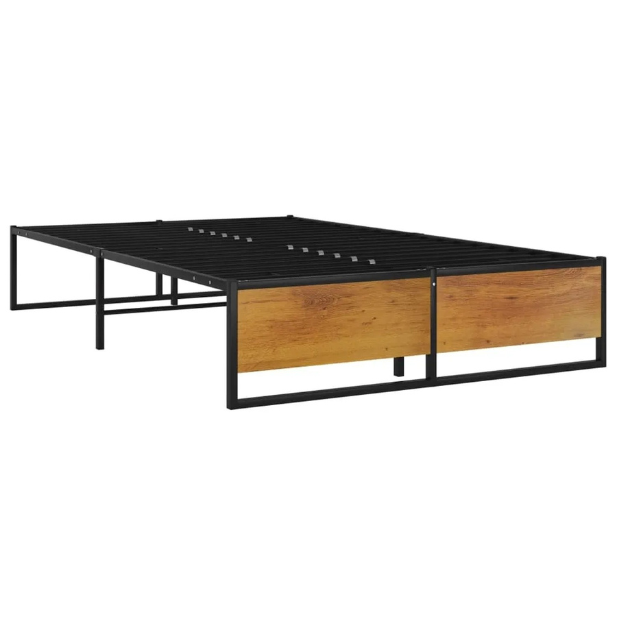 vidaXL Bettgestell aus Metall in Schwarz mit festem Lattenrost B/T/H: 120 x 200 x 32,5 cm - Bild 2