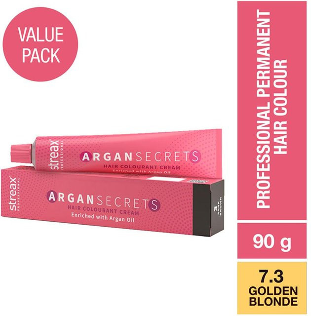 Streax Professional Argan Secrets Haarfarbcreme Goldblond, 90g - Bild 1