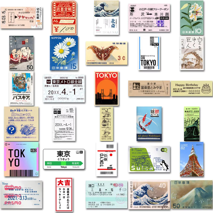 Charile Cartoon Japan Reiseticket-Aufkleber, Graffiti-Sticker, Multicolor - Bild 2